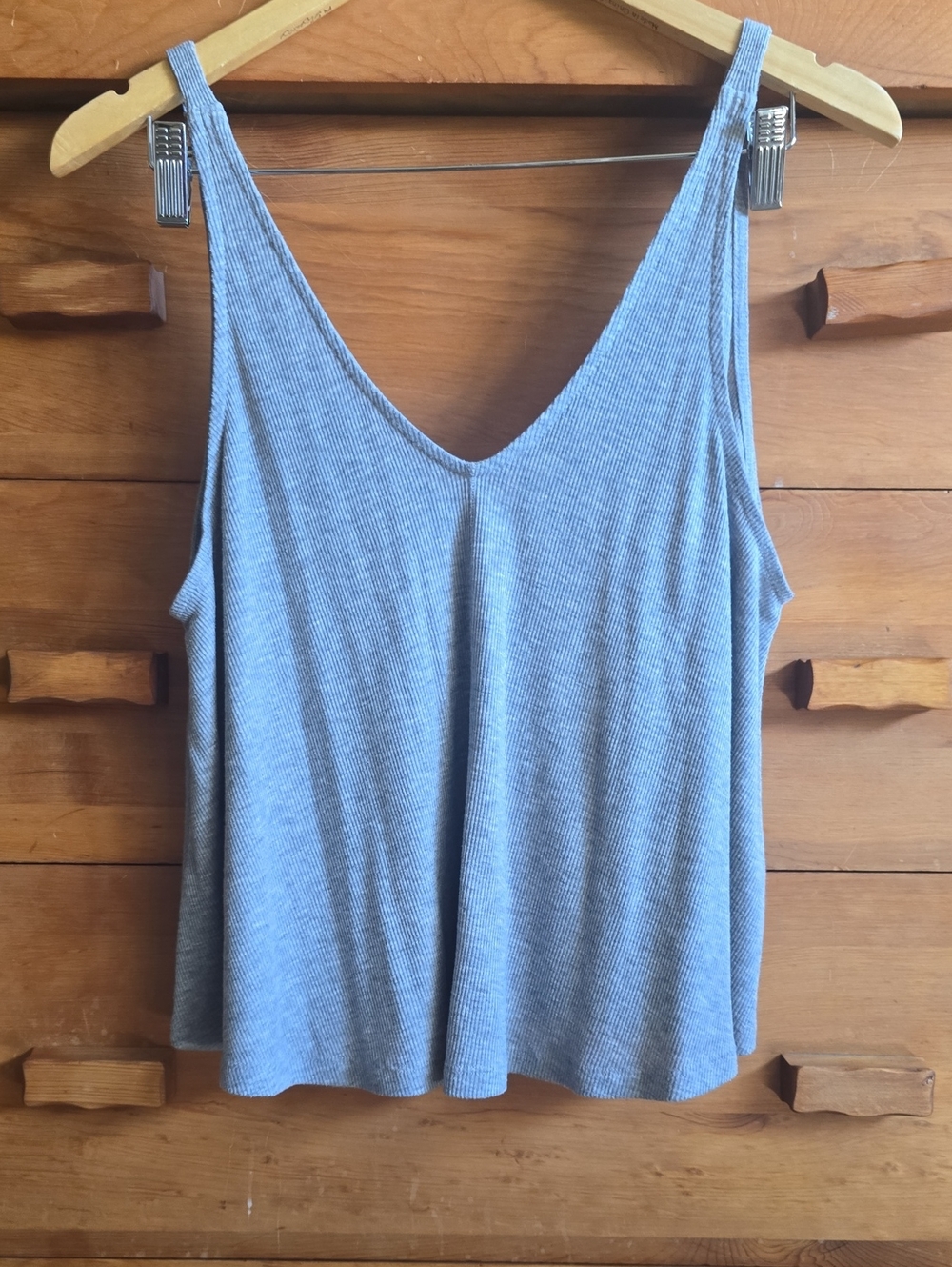 Free People Dani Ribbed Swing Tanktop, Grey, Small